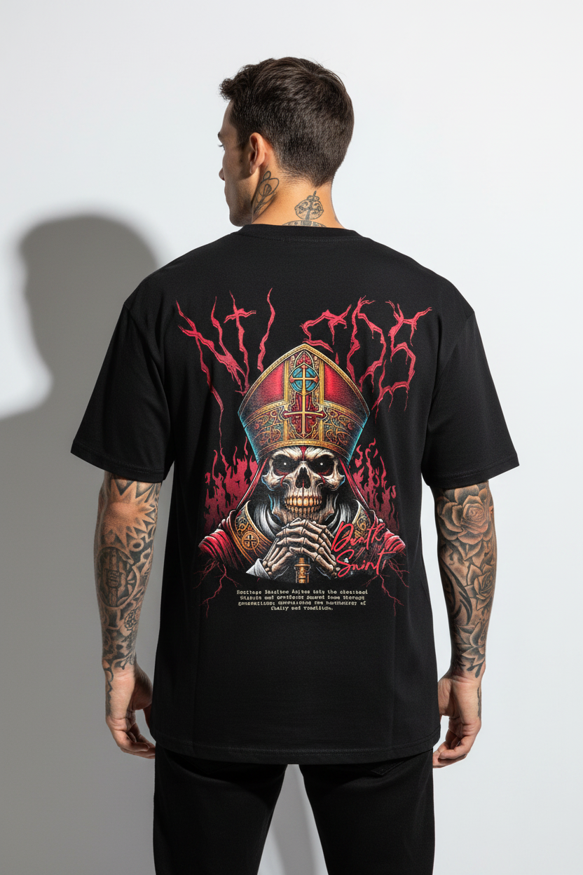 Death Saint Oversized Shirt mit Backprint