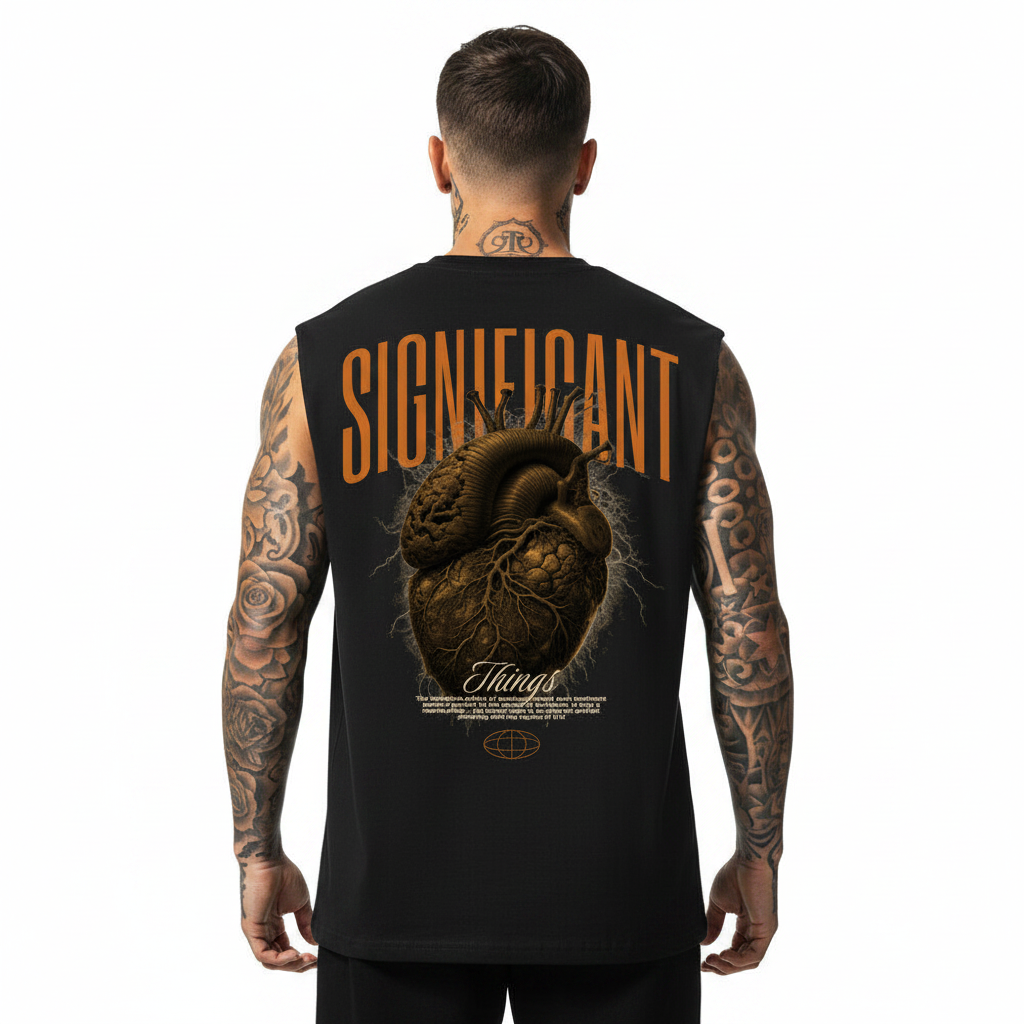 Heart Sleeveless Oversized Tee mit Backprint