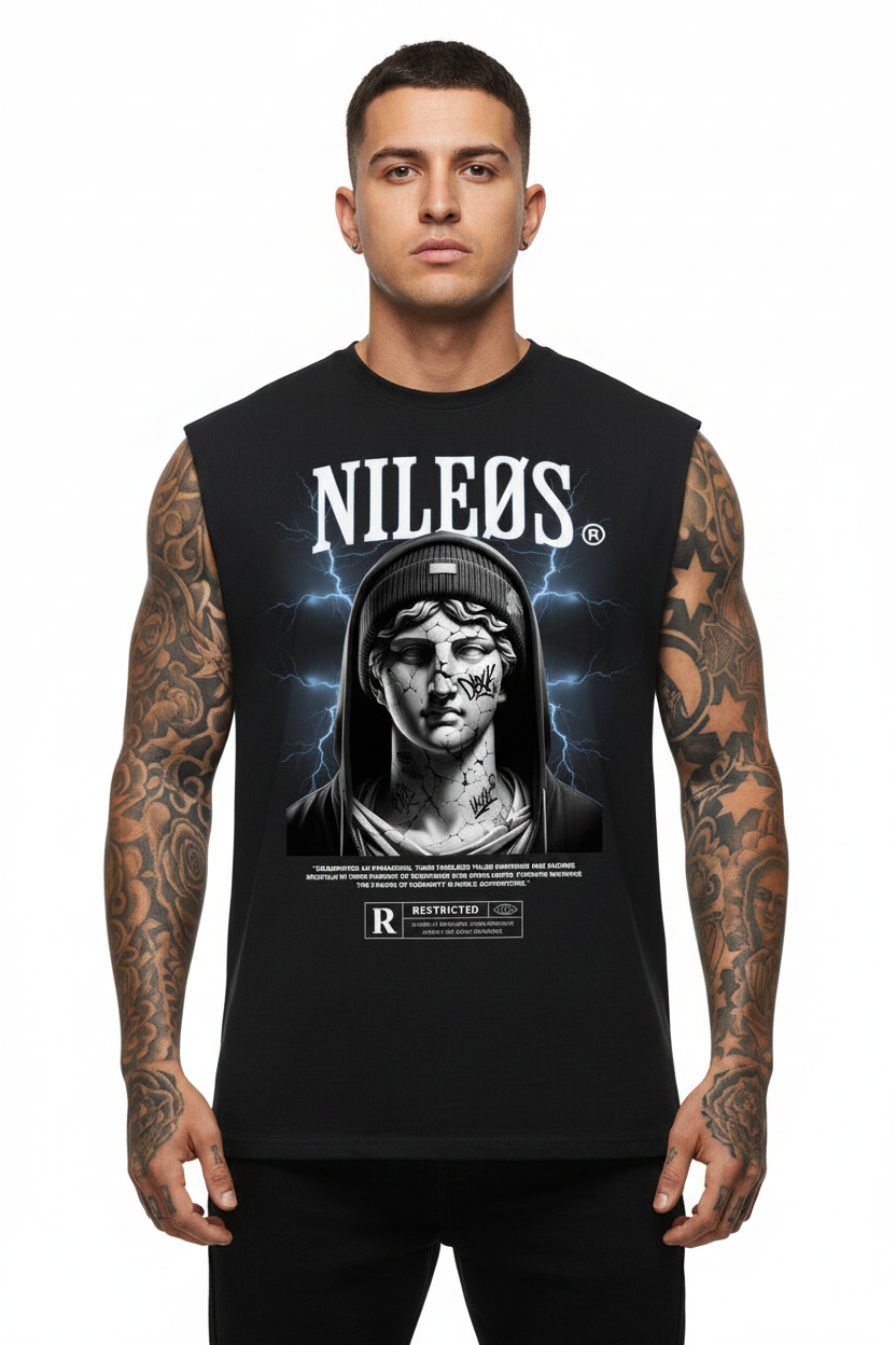 NOBLE ASPIRATIONS Sleeveless Oversized Tee mit Frintprint