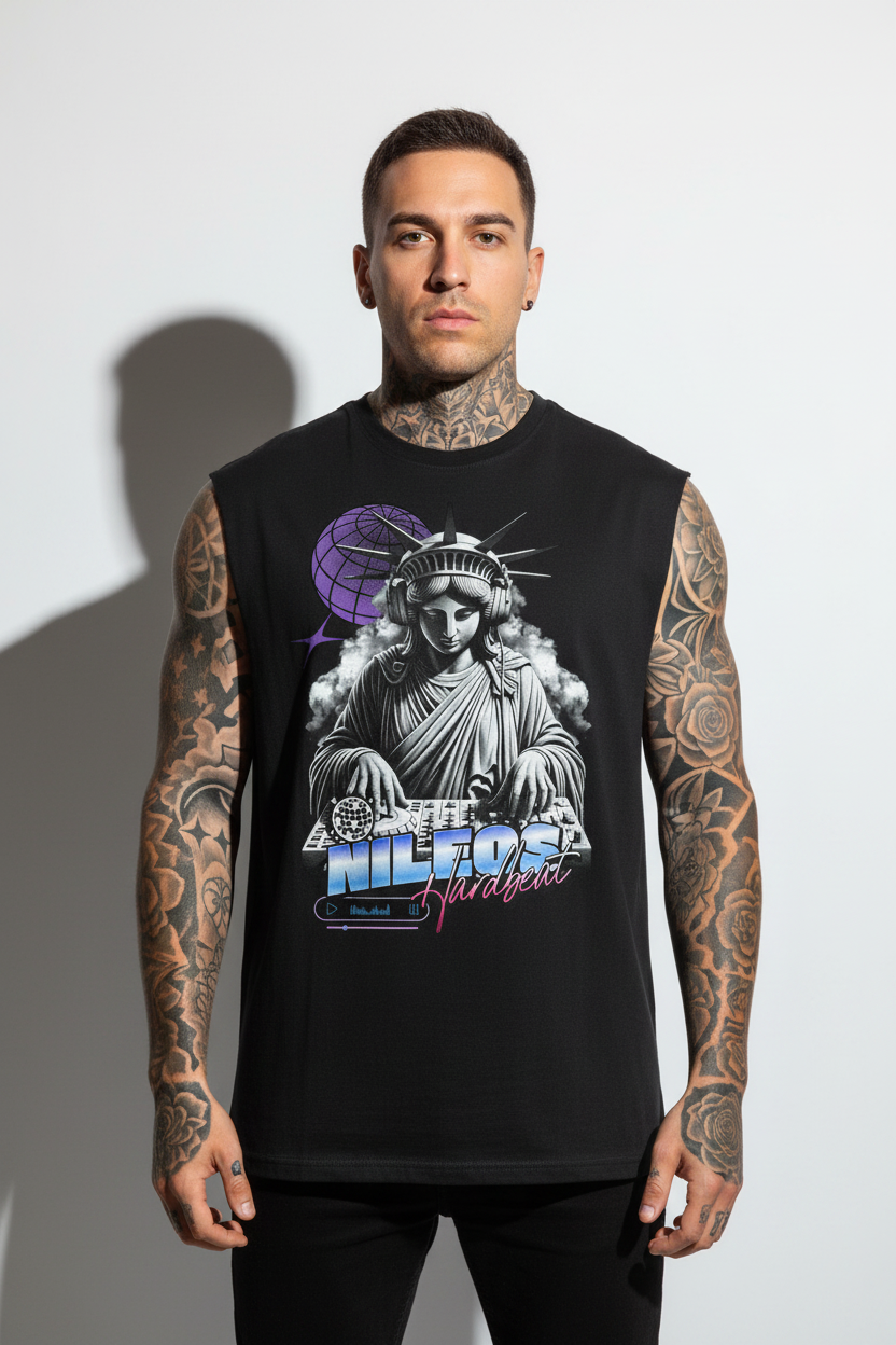 Hardbeat Sleeveless Oversized Tee mit Frontprint