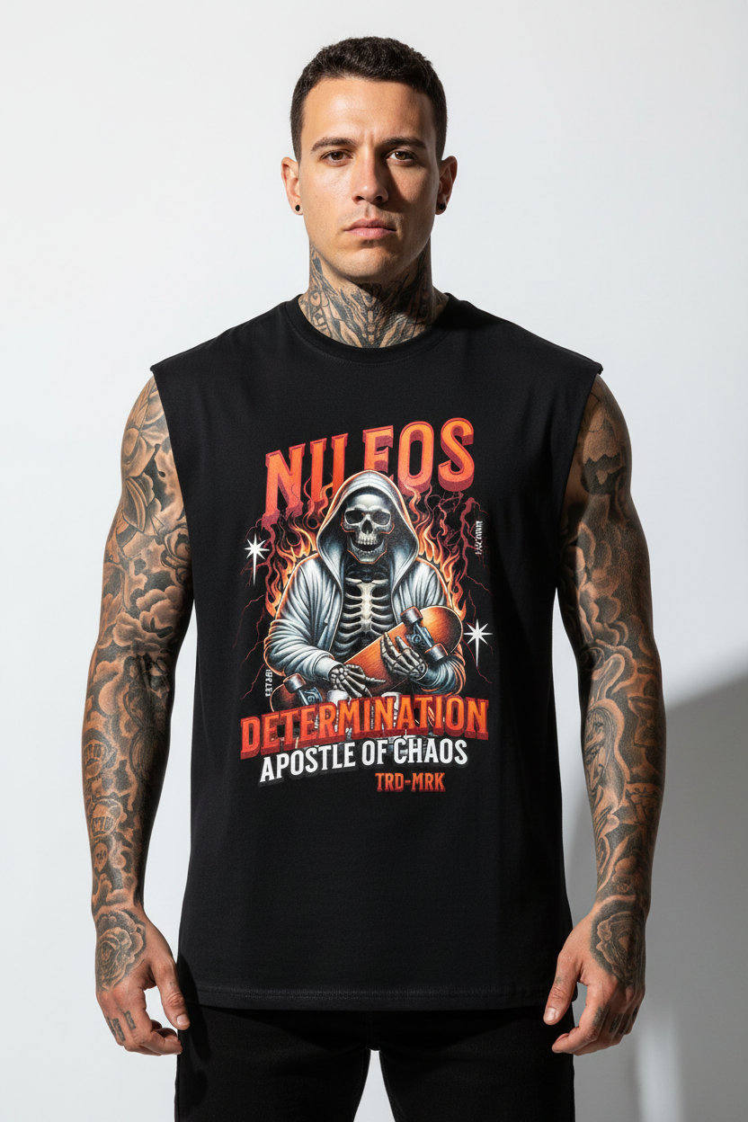 Determination Sleeveless Oversized Tee mit Frontprint – NILEOS, Produktfoto 1