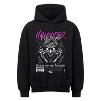 Haunted Oversized Hoodie in Schwarz – Miniaturansicht 2