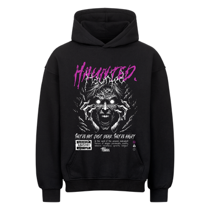 Haunted Oversized Hoodie in Schwarz