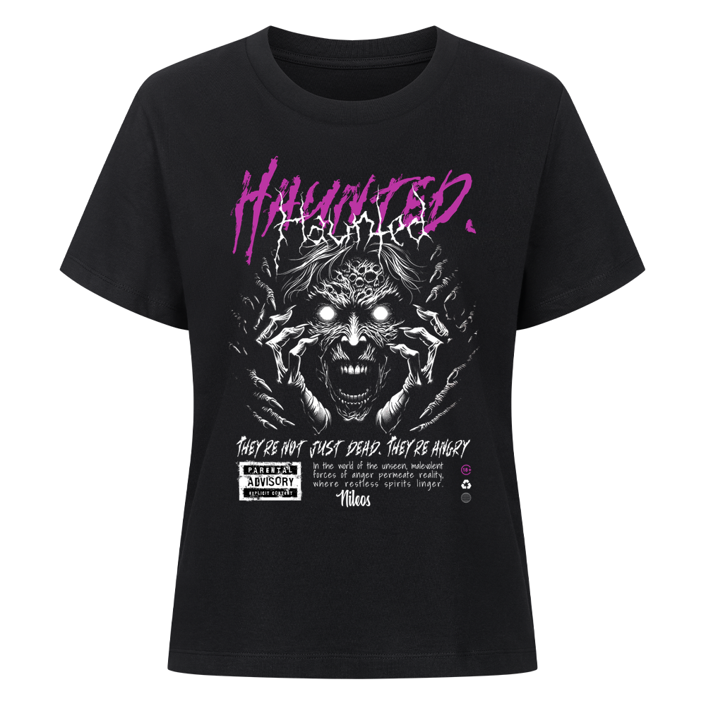 Haunted Premium Organic Shirt Women in Schwarz
