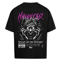 Haunted Oversized Shirt mit Backprint in Schwarz – Miniaturansicht 3