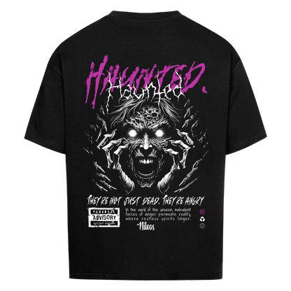 Haunted Oversized Shirt mit Backprint in Schwarz