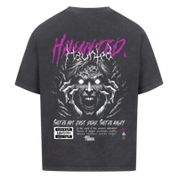Haunted Oversized Shirt mit Backprint in Washed Black – Miniaturansicht 4