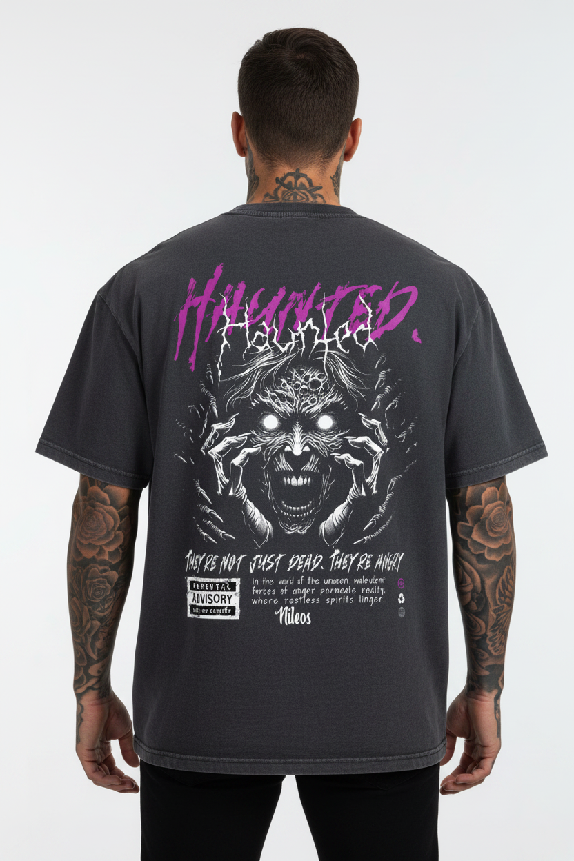 Haunted Oversized Shirt mit Backprint