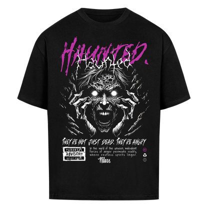 Haunted Oversized Shirt mit Frontprint in Schwarz