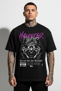 Haunted Oversized Shirt mit Frontprint – Miniaturansicht 1