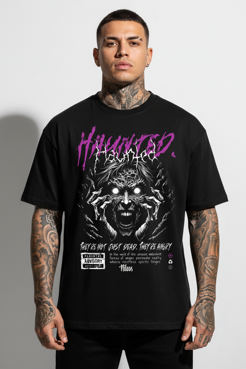 Haunted Oversized Shirt mit Frontprint