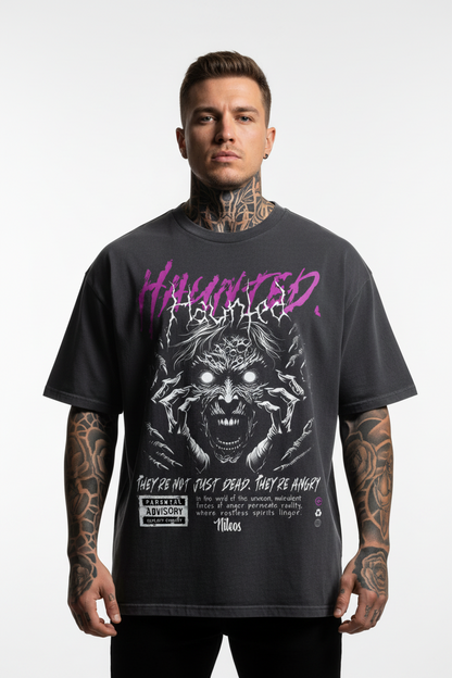 Haunted Oversized Shirt mit Frontprint