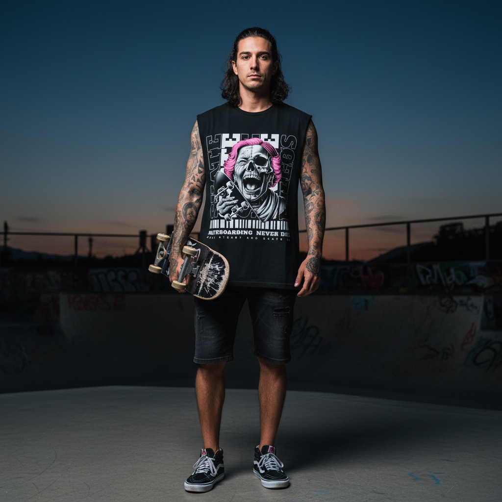 KEEP STEADY Sleeveless Oversized Tee