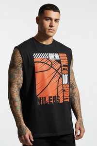 ANKLES Sleeveless Oversized Tee mit Frontprint – NILEOS, Produktfoto 1 – Miniaturansicht 1