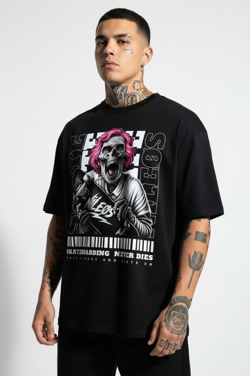 KEEP STEADY Oversized Shirt mit Frontprint