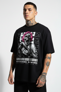KEEP STEADY Oversized Shirt mit Frontprint – Miniaturansicht 2