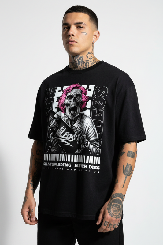 KEEP STEADY Oversized Shirt mit Frontprint