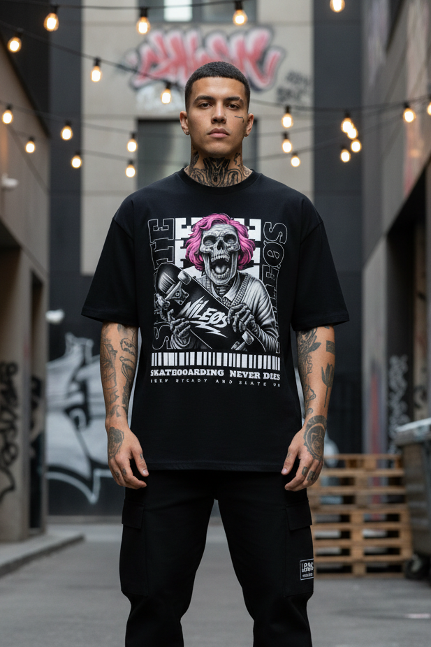 KEEP STEADY Oversized Shirt mit Frontprint