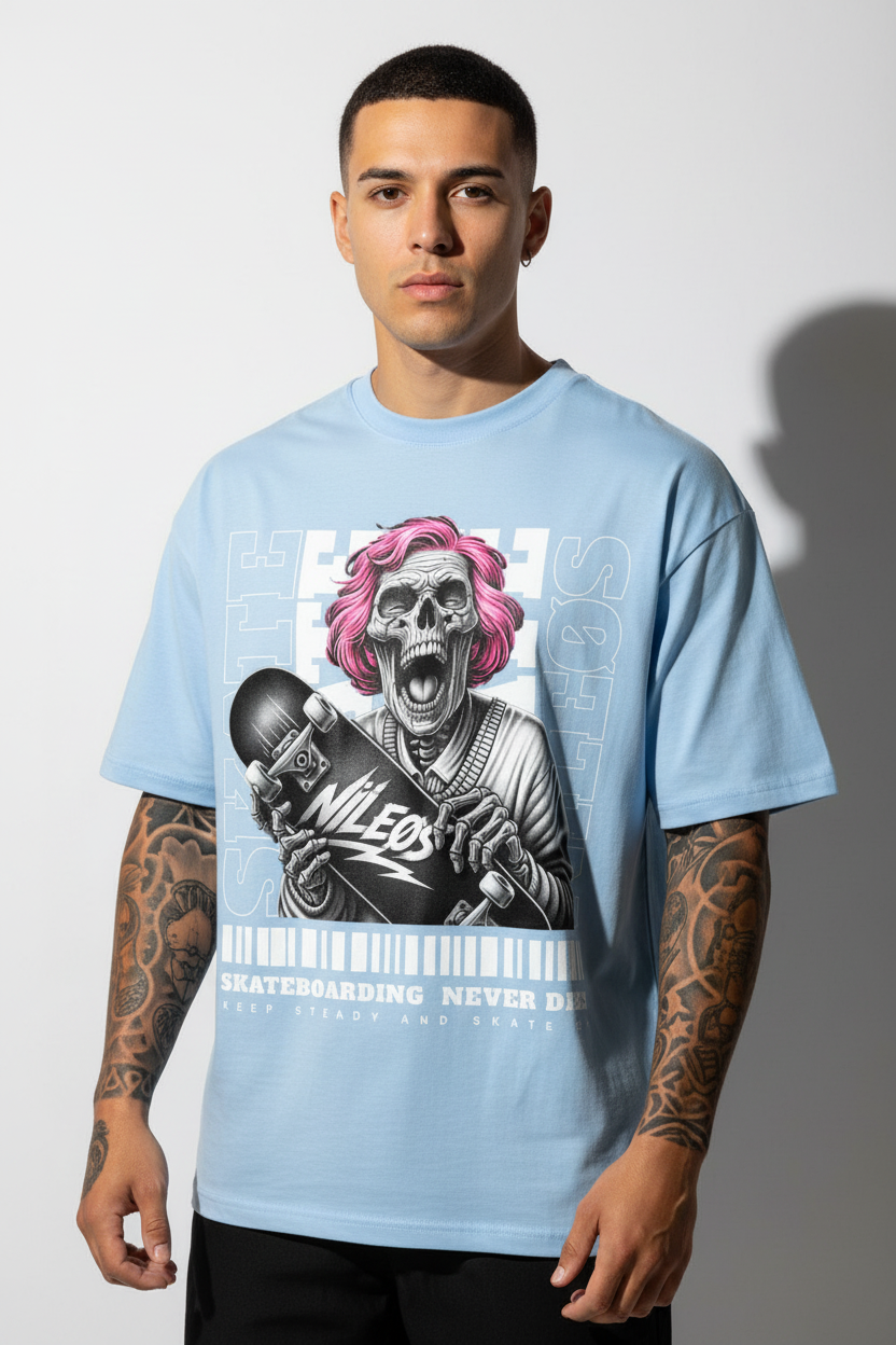 KEEP STEADY Oversized Shirt mit Frontprint
