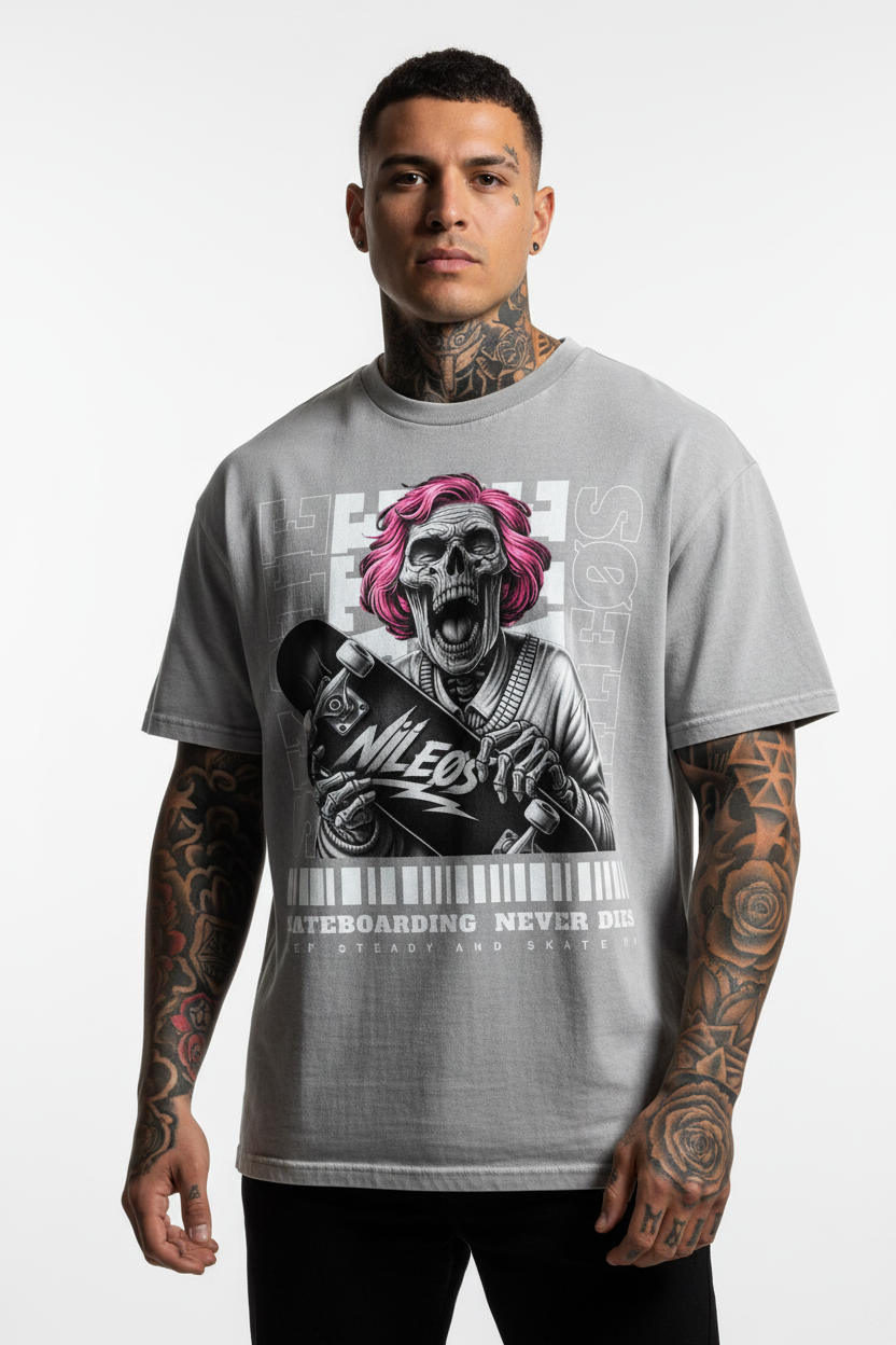 KEEP STEADY Oversized Shirt mit Frontprint
