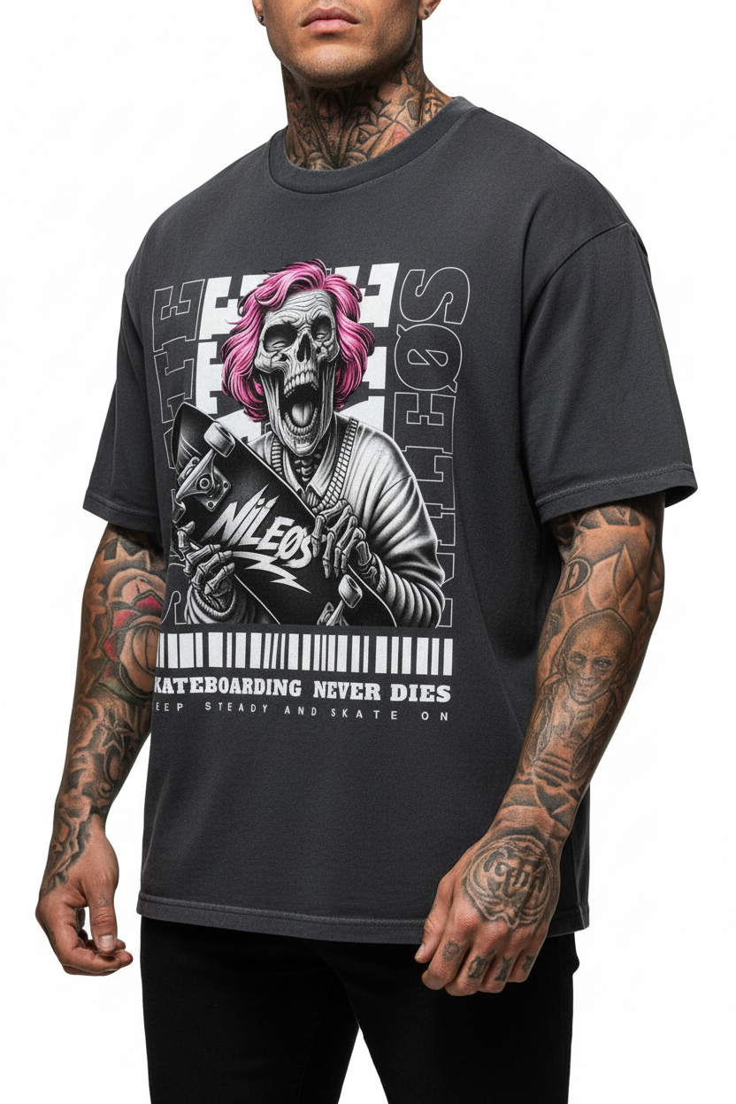 KEEP STEADY Oversized Shirt mit Frontprint