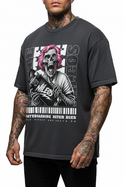 KEEP STEADY Oversized Shirt mit Frontprint