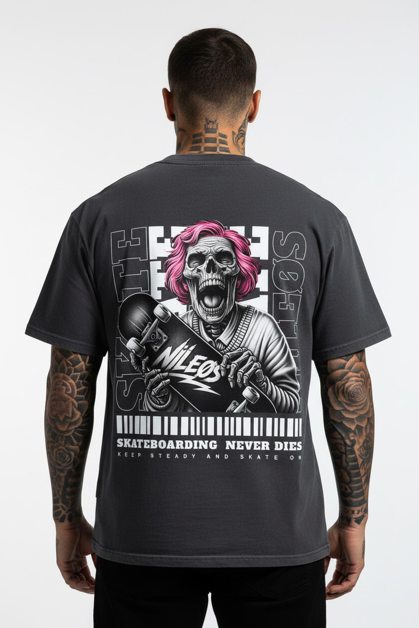 KEEP STEADY Oversized Shirt mit Backprint