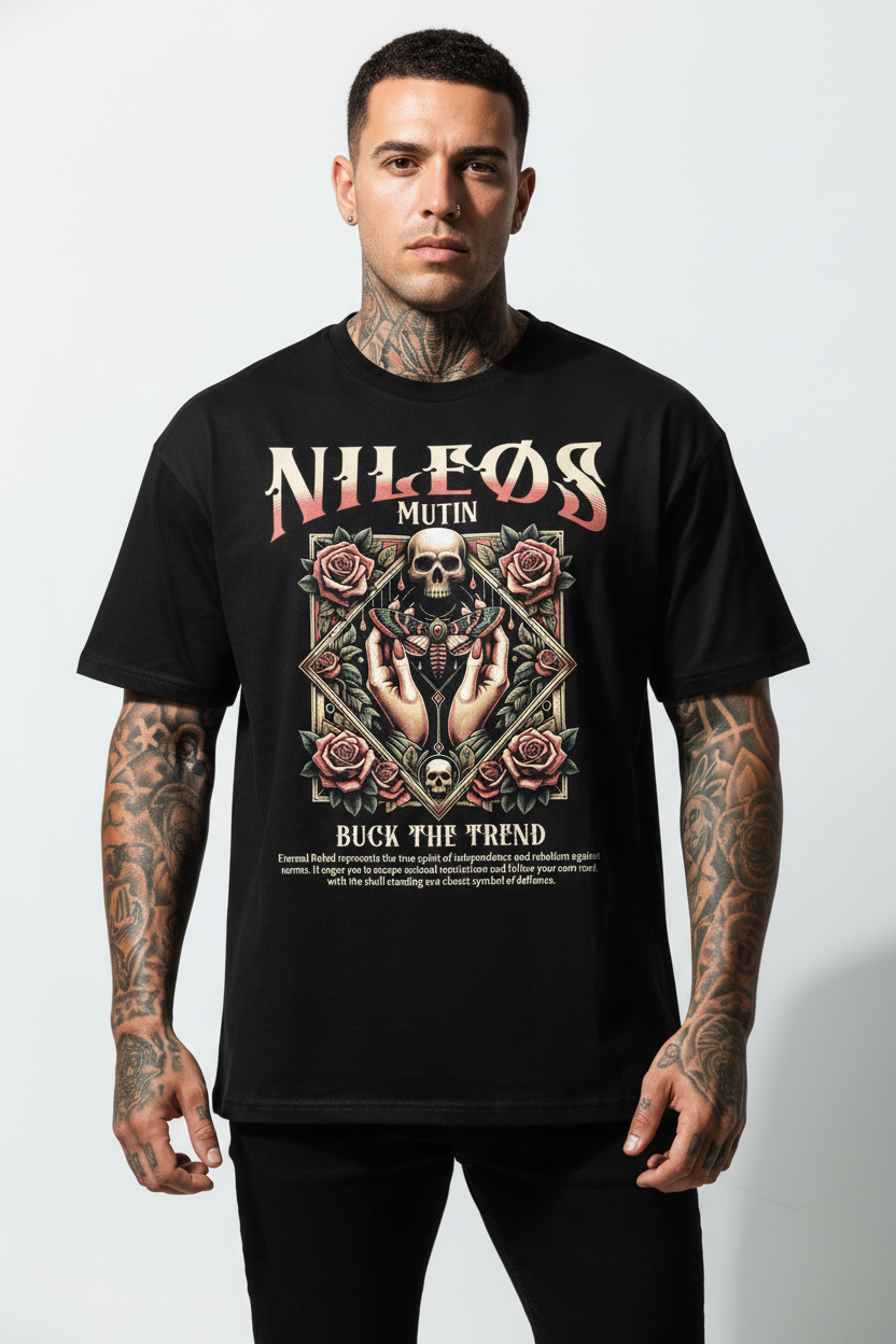 MUTIN Oversized Shirt mit Frontprint