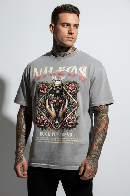 MUTIN Oversized Shirt mit Frontprint