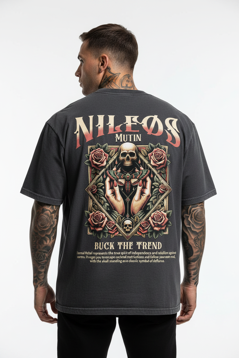 MUTIN Oversized Shirt mit Backprint