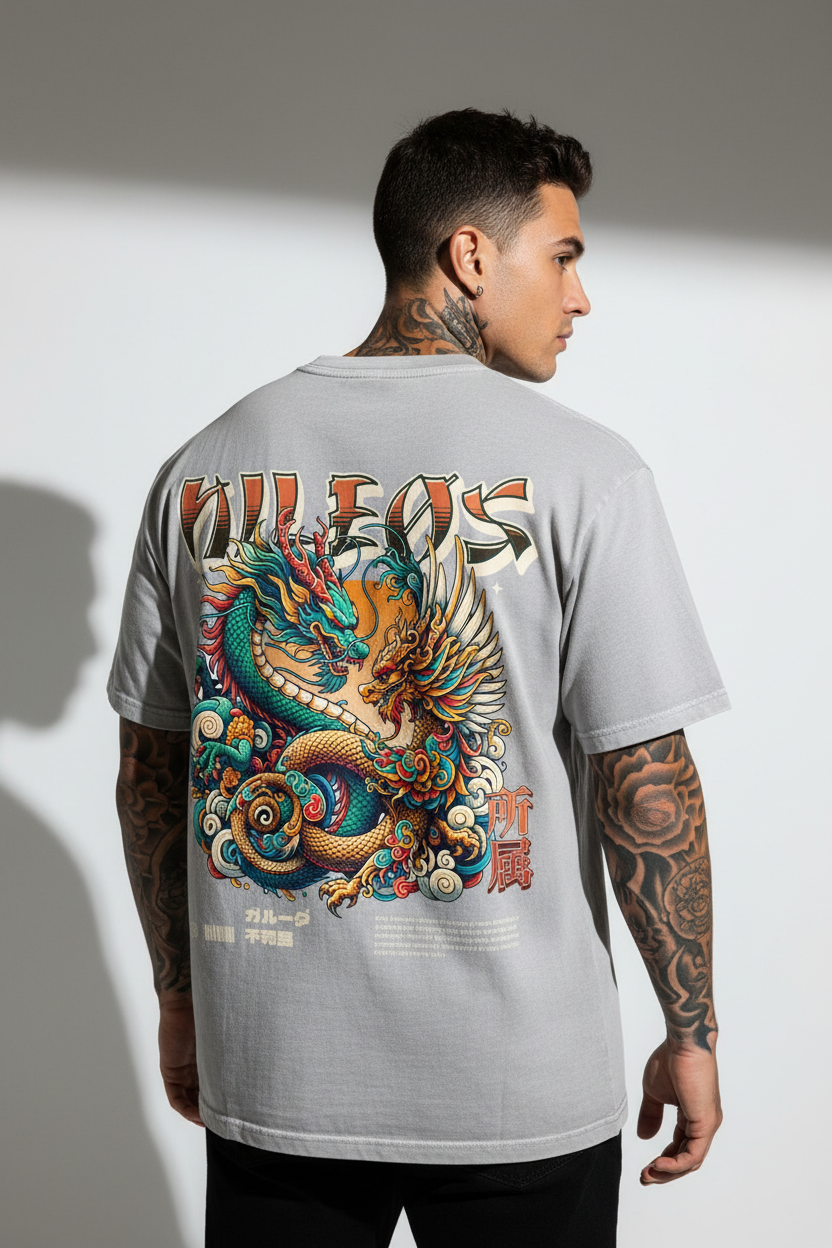 PHØX Oversized Shirt mit Backprint