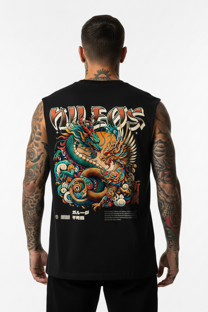 PHØX Sleeveless Oversized Tee mit Backprint
