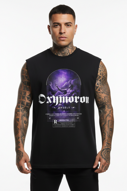 Oxymoron Angel Sleeveless Oversized Tee mit Frontprint