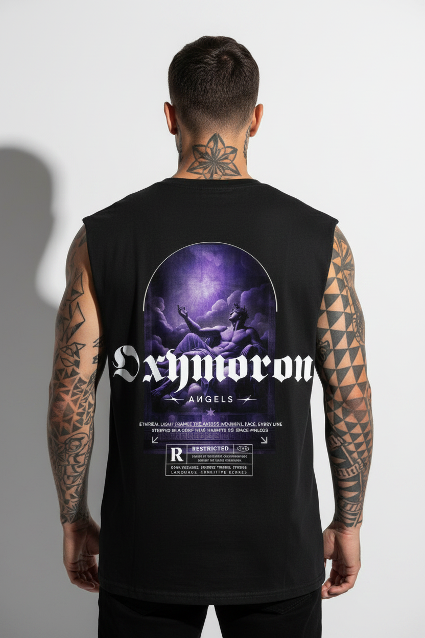 Oxymoron Angel Sleeveless Oversized Tee mit Backprint