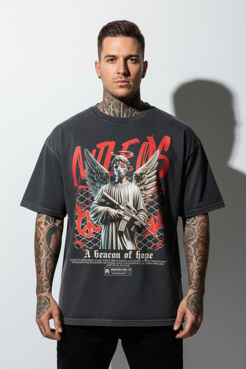BEΛCON OF HOPE Oversized Shirt mit Frontprint