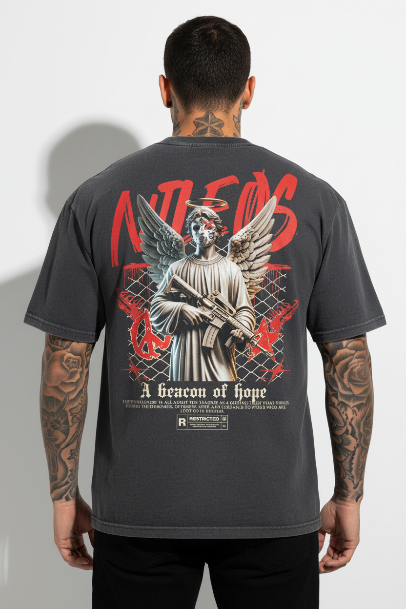 BEΛCON OF HOPE Oversized Shirt mit Backprint