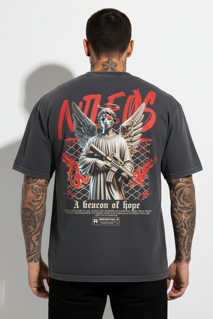 BEΛCON OF HOPE Oversized Shirt mit Backprint