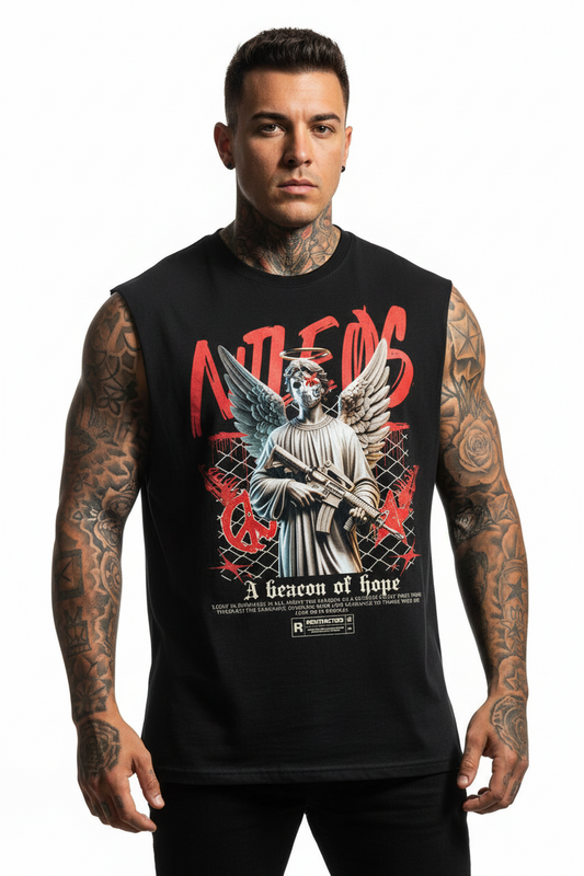 BEΛCON OF HOPE Sleeveless Oversized Tee mit Frontprint