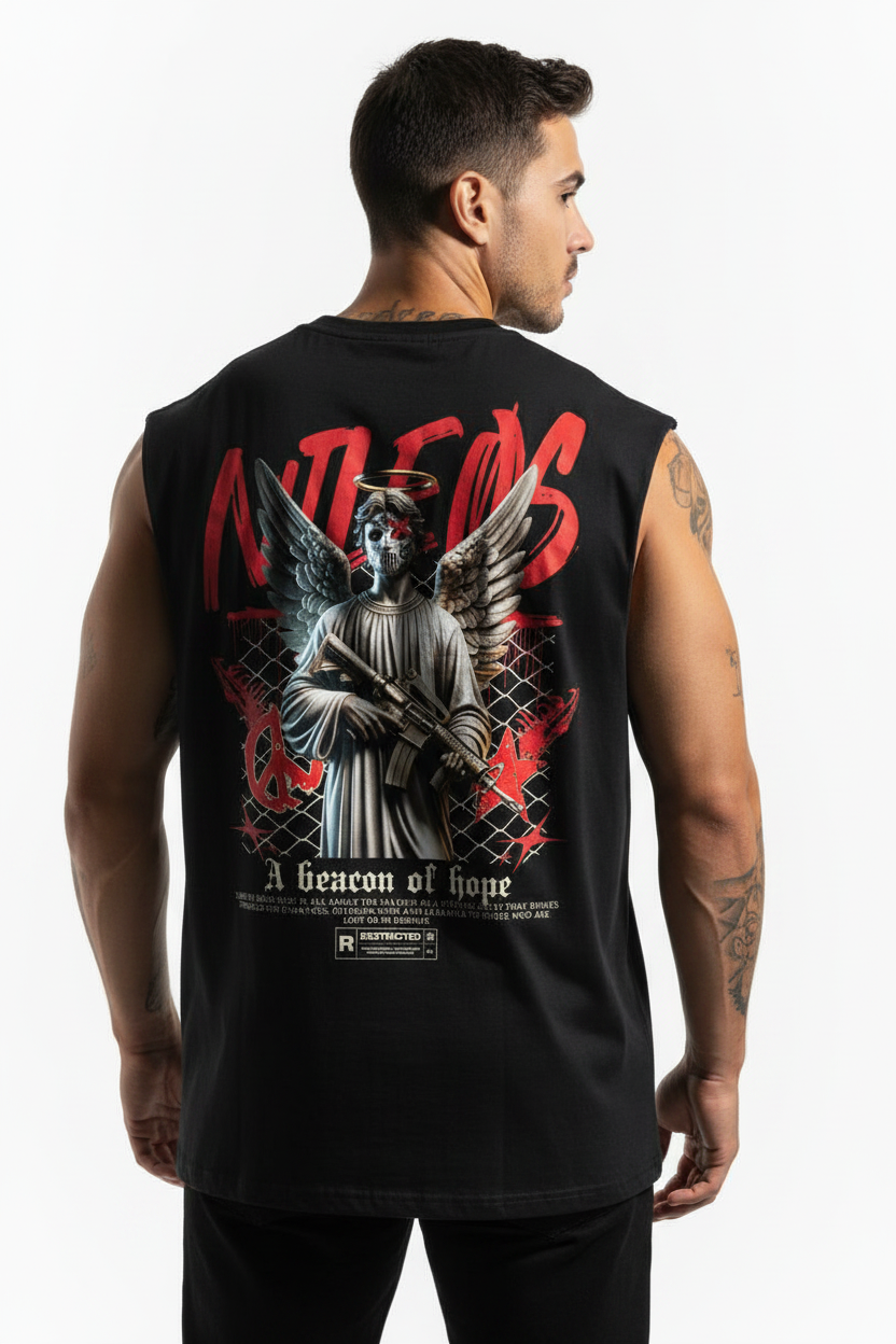 BEΛCON OF HOPE Sleeveless Oversized Tee mit Backprint