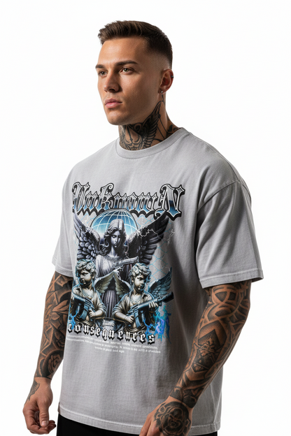 UNKØNSEQ Oversized Shirt mit Frontprint