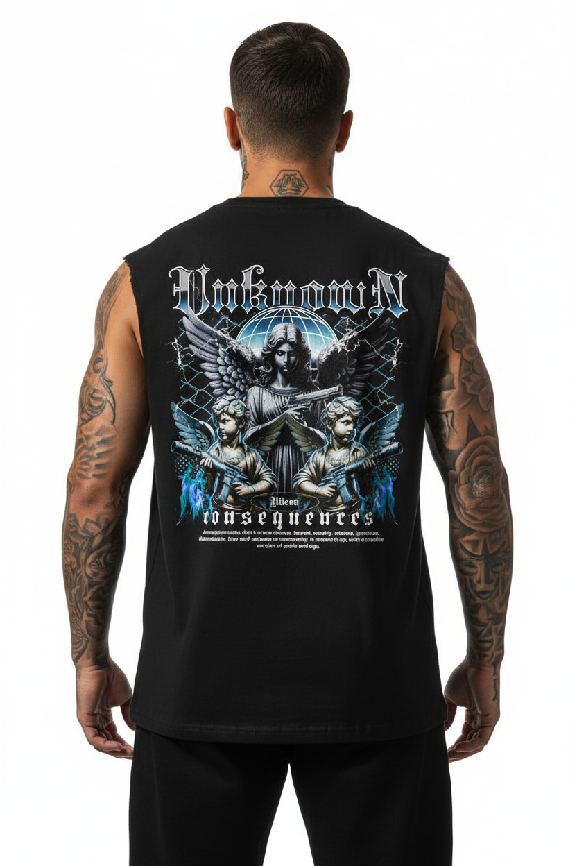 UNKØNSEQ Sleeveless Oversized Tee mit Backprint