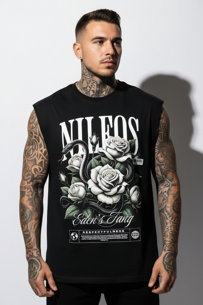 Eden’s Fang Sleeveless Oversized Tee mit Frontprint