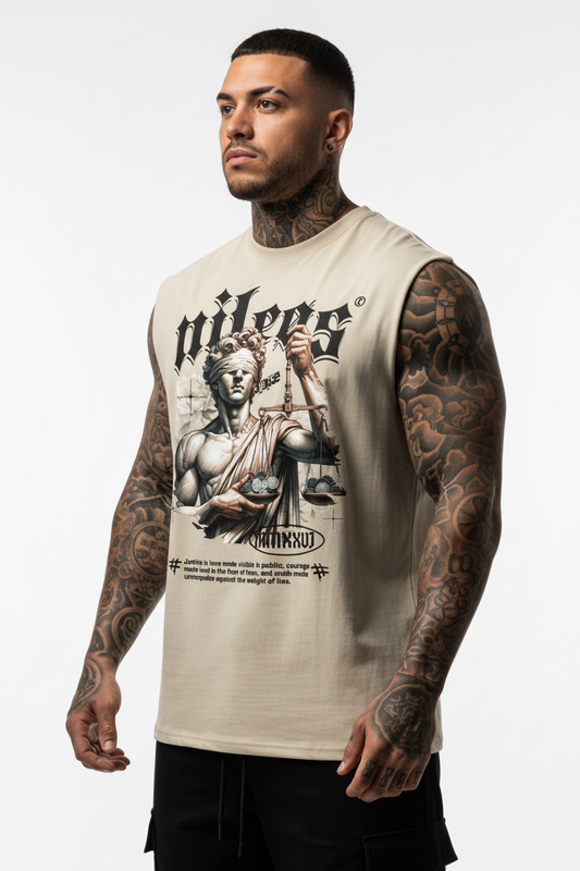 JUSTICE Sleeveless Oversized Tee mit Frontprint