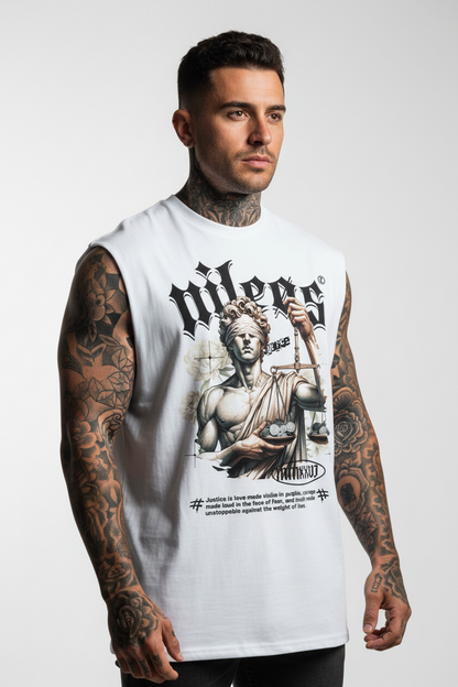 JUSTICE Sleeveless Oversized Tee mit Frontprint