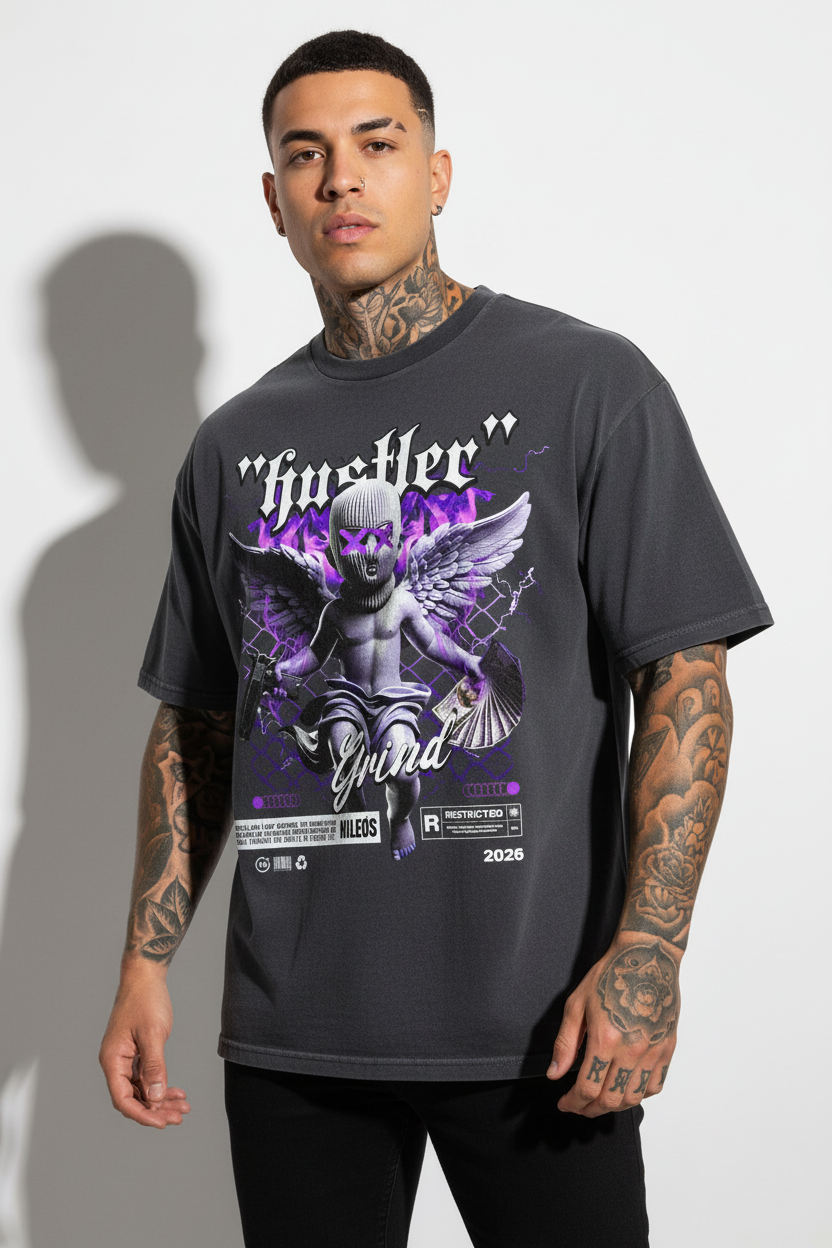 HSTLR Oversized Shirt mit Frontprint