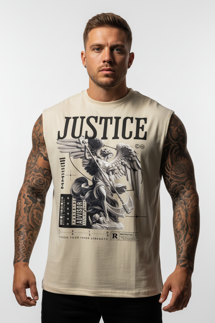 STRENGTH Sleeveless Oversized Tee mit Frontprint