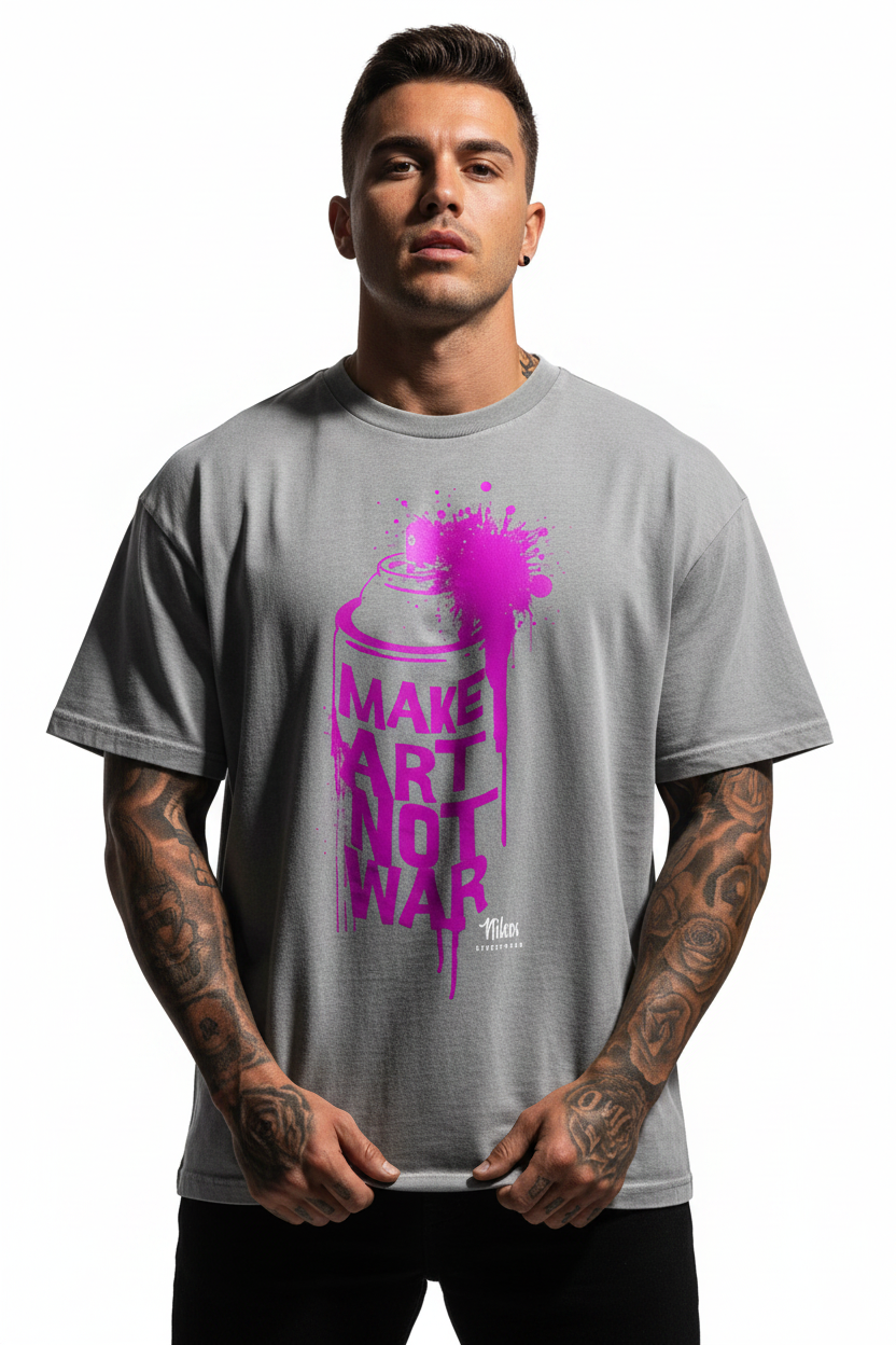 NO WAR! Oversized Shirt mit Frontprint