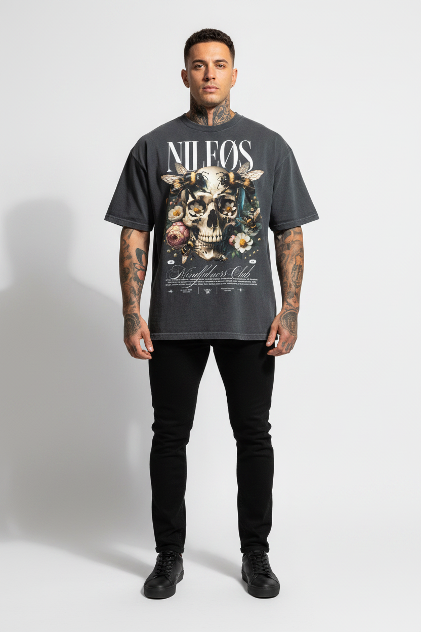 Mindfulness Club Oversized Shirt mit Frontprint