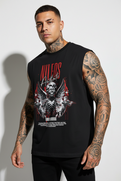 Aesthetic Valentine Sleeveless Oversized Tee mit Frontprint