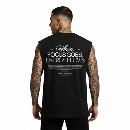 ENERGY FLOWS Sleeveless Oversized Tee mit Backprint